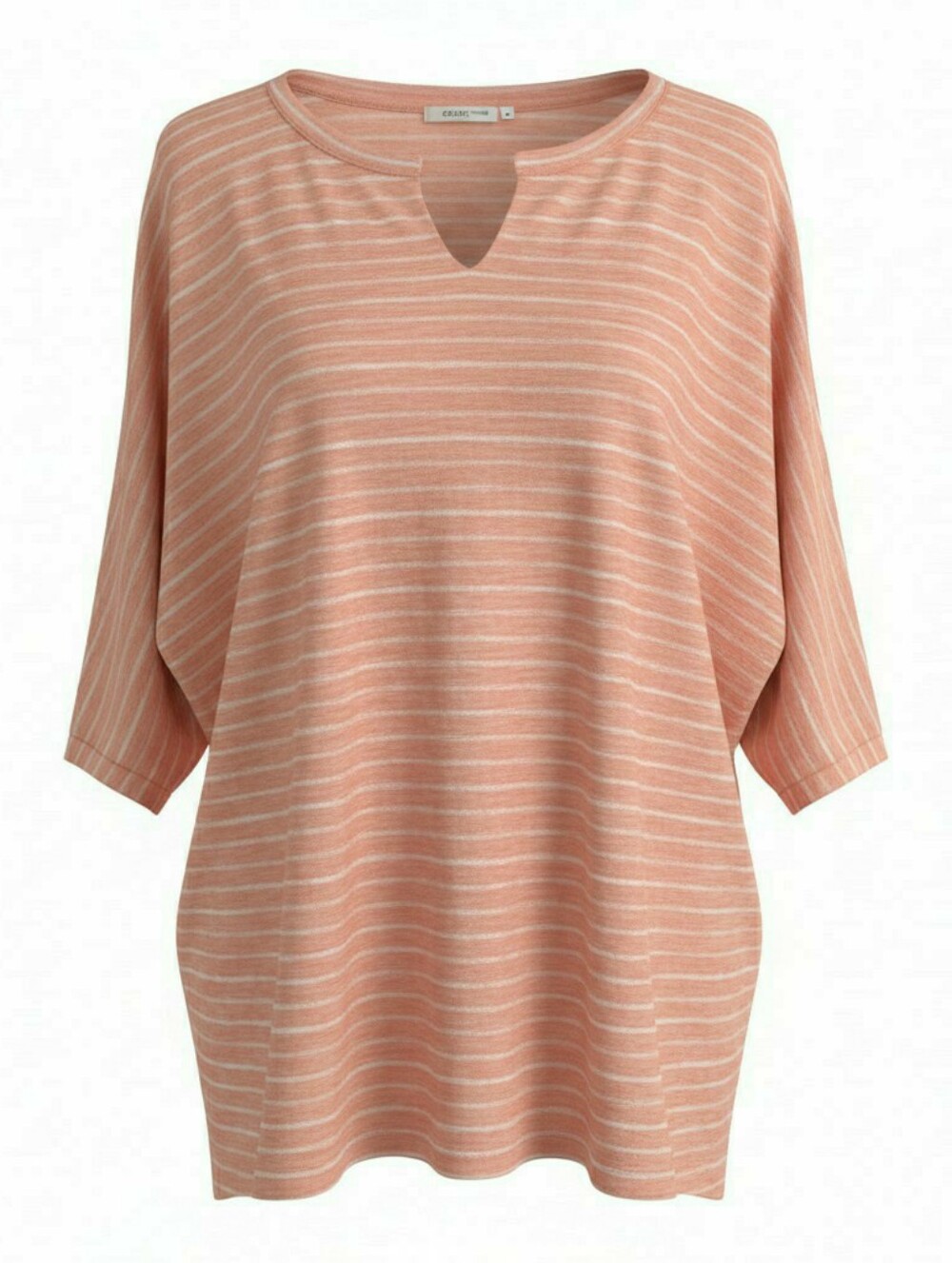 OLD NAVY STRIPPED CREAM ORANGE GENEROUS CRINKLE COTTON TOP